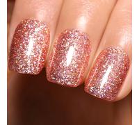 Sjzg-Rose Gold Gel Nail Polish, 1 Pcs 16ml Sparkly Rose Gold Soak Off Uv/Led Gel Polish Manicure Salon Diy At Home