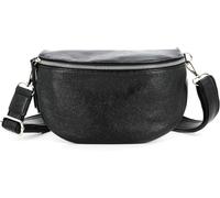 Sjzg-Sac Banane Bandoulière Femme Irisé - Porte Epaule Croisé Ou Devant Poitrine Ultra Léger - Brillant Similicuir Souple - Mode Et Chic - Noir
