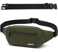 Sjzg-Sac Banane Homme Femme Ville De Sécurité Pour Voyage Ou Outdoor Sport, Sacoche Banane De Sport Ceinture De Course Avec Ceinture Allongée De 30 Cm (Olive)