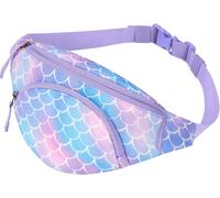 Sjzg-Sac Banane Pour Enfant Garçon Et Fille Avec Ceinture Réglable Pour Enfants, Tout-Petits, Voyages, Extérieur, Course, Sport, Âge 2-4, 3-5, 4-6, 6-8, 6-9, Dinosaure Bleu Fossile, Sirène Bleue