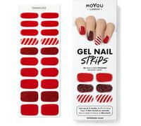 Sjzg-Semi Cured Gel Nail Strips - 20 Pcs. Christmas Nail Wraps For Salon-Quality Manicure - Works With Any Uv Nail Lamp - Easy To Apply, Trim, & Remove Gel Nail Stickers