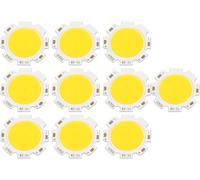Sjzg-Smd Chip Lights, Lumière À Puce Smd, 10pcs Source Chip High Power Cob Led, Lumières Round Cob Lights 3w Dc 9-11v Led Bulb, For Decoration Light Lamp Lighting(Lumière Chaude 3000k)