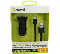 Sjzg-Spring Pack Chargeur Voiture 1usb 1a+Cable Micro Usb 1m 1a Noir