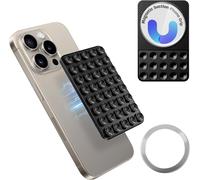 Sjzg-Support De Téléphone Magnétique À Ventouse, Coque En Silicone Pour Iphone Et Android, Mains Libres, Miroir Douche, Support De Téléphone Magsafe Pour Selfies Et Vidéos Tiktok (Noir)