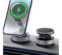 Sjzg-Support Téléphone Voiture, Chargeur Magnétique Inalambrique 15w Avec Ventouse Suction Vacuum Gel Nano Améliorée, Réglable 360° Pour Tableau/Parabrises, Compatible Magsafe Iphone 16-12