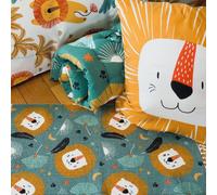 Sjzg-Tapis Pour Enfants 45x75cm - Motif Imprimé Lion Jaune Et Vert - Tapis Chambre Enfant 100% Coton Recyclé