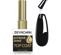 Sjzg-Top Coat Semi Permanent Brillant 15ml - No Wipe Top Coat Gel Uv Ultra Brillant Professionnel - Longue Tenue - Qualité Salon, Soak-Off Uv/Led Vernis À Ongles Gel Nail Polish