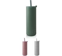 Sjzg-Travel Gobelet Isotherme Avec Paille Green (500 Ml) Tasse Isotherme Au Design Unique Et Fermeture Intelligente Tasse De Voyage Parfaite Pour Contenir Tous Les Types De Boissons