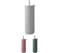 Sjzg-Travel Gobelet Isotherme Avec Paille Grey (500 Ml) Tasse Isotherme Au Design Unique Et Fermeture Intelligente Tasse De Voyage Parfaite Pour Contenir Tous Les Types De Boissons