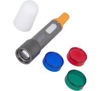 Sjzg-Traveler Lampe De Poche Led 1200 Mah 500 Lm Ip65 Usb-C Avec 9 Modes D'éclairage, Sos, 3 Couleurs : Rouge, Bleu, Vert, Zoomable, Longue Durée De Travail, Lampe De Poche Étanche Pour Camping,