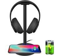 Sjzg-\U2013 Support Pour Casque Avec Chargeur Sans Fil Pour Iphone 8/8 Plus/X, Samsung S8/S8 Pluss7/S7 Edge/S6/S6 Edge, Avec Indicateur Led (Noir)