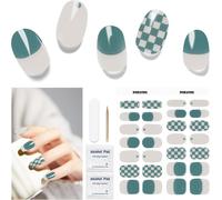 Sjzg-Vernis Autocollant Uv, 28pcs Autocollant Ongle Gel Uv, Film Pour Ongles Autoadhésif, Gel Nail Stickers, Autocollants Et Pochoirs Pour Nail Art - Méthode Du Damier