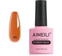 Sjzg-Vernis Semi Permanent Gel Rubber Base Coat, Feuilles D'erable Automne Ambre Brun Gel Polish Uv Led Renforcement Et Réparation De Manucure, Colle De Décorations - 10ml (585)