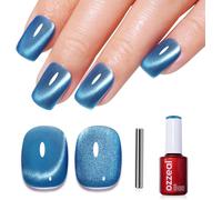 Sjzg-Vernis Semi Permanent Magnétique, 15ml Bleu Vif Cristal Eye Gel Nail Polish Pailleté Printemps Été Vernis Gel Uv Avec Aimant Shimmer Soak Off Uv Led