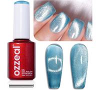 Sjzg-Vernis Semi Permanent Magnétique, Bleu Cristal Cat Eye Gel Nail Polish Pailleté Printemps Été Vernis Gel Uv Diamond Shimmer Sparkle Vernis À Ongles Gels Soak Off Uv Led 15ml