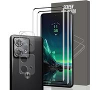 Sjzg-Verre Trempé Pour Motorola Moto Edge 40 Neo, 2 Pièces Protection Écran Film Avec 2 Pièces Caméra Arrière Protecteur, Dureté 9h - Hd Ultra Transparent