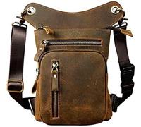 Sjzg-Xieben Leather Drop Bag Sac Pour Hommes Femmes Moto Vélo Equitation Vélo Multi-Purpose Cuisse Taille Fanny Pack Hommes Voyage Sports Pêche Chasse Randonnée À L'extérieur Camping Pochette