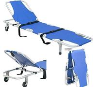SJZT Patient Portable d'urgence Transport Brancard, Brancard en Aluminium Compact Pliant avec roulettes Poids Capacité 350 LB 827