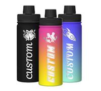 SJZUISL Bouteille d'eau isolée personnalisée, 500ml Bouteille de Sport en Acier Inoxydable avec Couvercle à Bec verseur, Cadeau pour Fils, Fille, Petit-Fils, Petite-Fille, Papa, Maman, Amis
