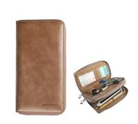SJZZJSBX Étui à clés de Voiture Multifonction pour Hommes, étui à Cartes pour téléphone Portable, Portefeuille Tout-en-Un, Long, en Cuir, Grande capacité (A, 19,5 x 10,5 x 5,6 cm)