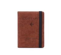 SJZZJSBX Étui Portefeuille en Cuir PU pour Passeport d'affaires, Multifonction, pour Carte bancaire, Accessoires de Voyage (B, 14,8 x 11 cm)
