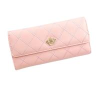 SJZZJSBX Pochette en Cuir à Carreaux pour Femme, Portefeuille à loquet, Porte-Cartes, Sac de téléphone, Porte-Monnaie (Bleu, 19,3 cm x 9,5 cm x 2,5 cm)