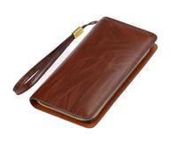 SJZZJSBX Pochette Vintage pour Homme avec Double Fermeture éclair et Porte-Monnaie pour Homme, Portefeuille en Cuir pour Affaires (A, Taille Unique)