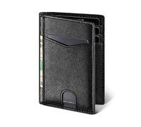 SJZZJSBX Porte-Cartes de crédit Portefeuille Fin à Deux Volets en Cuir pour Hommes et Femmes (D, 11,8 cm)