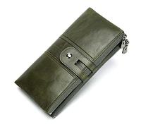 SJZZJSBX Portefeuille en Cuir à Deux Volets avec Fermeture éclair et Long Portefeuille de Voyage pour Homme, Portefeuille pour espèces, Passeport Mobile (D