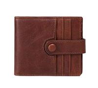 SJZZJSBX Portefeuille en Cuir, Pochette à Boucle d'affaires, Portefeuille à Trois Volets en Cuir Carbone pour Hommes, Cuir véritable bloquant Le Carbone