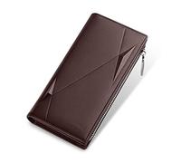 SJZZJSBX Portefeuille en Cuir véritable pour Homme avec Fermeture éclair et Poche pour pièces de Monnaie, Pochette d'affaires, Portefeuille Long pour Homme (C, Taille Unique)