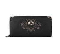 SJZZJSBX Portefeuille Long pour Femme, Porte-Monnaie, Porte-Cartes, étui pour téléphone (Noir)