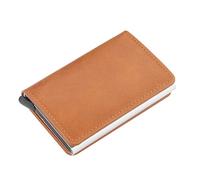 SJZZJSBX Portefeuille pour Homme en Cuir PU Vintage, Porte-Cartes de crédit, Unisexe, antivol, sécurité, Porte-Monnaie en Aluminium (A, 9,5 x 6 cm)
