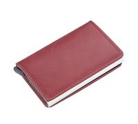 SJZZJSBX Portefeuille pour Homme en Cuir PU Vintage, Porte-Cartes de crédit, Unisexe, antivol, sécurité, Porte-Monnaie en Aluminium (A, 9,5 x 6 cm)