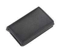 SJZZJSBX Portefeuille pour Homme en Cuir PU Vintage, Porte-Cartes de crédit, Unisexe, antivol, sécurité, Porte-Monnaie en Aluminium (Argento, 9,5 x 6 cm)