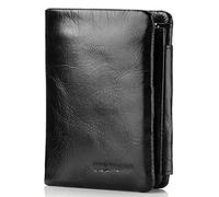 SJZZJSBX Portefeuille pour Homme GPWDSN, Portefeuille Court à Trois Volets en Cuir, Portefeuille rétro (Marron, 10 x 13 x 2 cm)