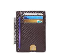 SJZZJSBX Portefeuilles en Cuir Minces pour Hommes et Femmes, Porte-Cartes d'identité, Porte-Monnaie, Porte-Monnaie en Fibre de Carbone, Mini Portefeuille (B, 11,5 x 8 cm)