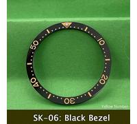 (SK-06) Insert de lunette plate en céramique Seiko 38 x 31,5 mm, lunette de haute qualité pour la série
