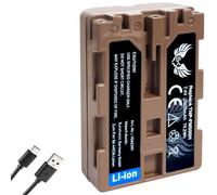 SK Batterie compatible avec Sony NP-FM500H < 2600 mAh > NP-FM500 NP-FM55H < avec prise de charge USB de type C > pour Alpha 77 99 II - A77 A99 II - DSLR A850 A900