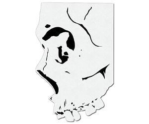 SK-Brush Pochoir Tête de Mort Page affichage Mini gothique - Skull sideview Stencil DINA5