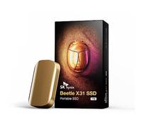 SK Hynix Beetle X31 1To Disque SSD Externe, USB C 3.2 Gen2, jusqu'à 1050 Mo/s, Disque SSD avec DRAM Portable 1TB Compatible avec PC Windows, Mac, Tablette, Android, Console (Champagne Gold)