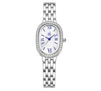 SK Montre en Bracelet pour Femmes à Forme Oval avec affûtage de Cristal en Acier allié Solide