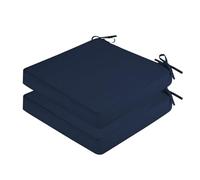 SK Studio 2 Pièces Coussins de Chaise imperméables intérieur extérieur sièges Coussins de Chaise de Jardin pour intérieur et extérieur Bleu Marine, 40x40x5cm