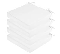 SK Studio 4 Pièces Coussins de Chaise imperméables intérieur extérieur sièges Coussins de Chaise de Jardin pour intérieur et extérieur Blanc, 45x45x5cm