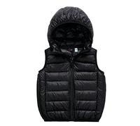 SK Studio Enfant Doudoune sans Manches Chaud Col Garçon Fille Down Coton Gilet Style 1 Noir 110cm / 3-4 Ans