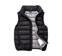 SK Studio Enfant Doudoune sans Manches Chaud Col Garçon Fille Down Coton Gilet Style 3 Noir 100cm / 2-3 Ans