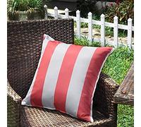 SK Studio Housse Coussin Exterieur Impermeable en Polyester Housse de Coussin de Jardin Balcon Décoratif pour Salon Chambre Lot de 2 Rayé Rose, 45x45cm
