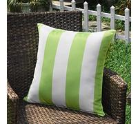 SK Studio Housse Coussin Exterieur Impermeable en Polyester Housse de Coussin de Jardin Balcon Décoratif pour Salon Chambre Lot de 2 Vert rayé, 45x45cm
