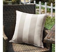 SK Studio Housse Coussin Exterieur Impermeable en Polyester Housse de Coussin de Jardin Balcon Décoratif pour Salon Chambre Lot de 2 Rayé Gris, 45x45cm