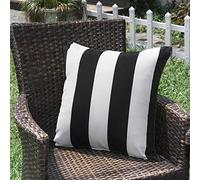 SK Studio Housse Coussin Exterieur Impermeable en Polyester Housse de Coussin de Jardin Balcon Décoratif pour Salon Chambre Lot de 2 Noir rayé, 45x45cm